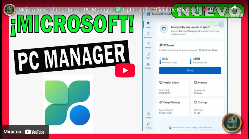 Mejora tu Rendimiento con PC Manager ✅ Optimizador Oficial de Microsoft 📌 Descargar PC Manager 2025